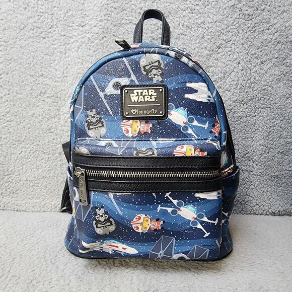 Loungefly Star Wars Mini Backpack Chibi Style X Wing and Tie Fighter NEW - Picture 2 of 14